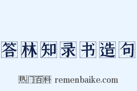 答林知录书造句是什么意思的图片